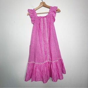 French Connection Pink Floral Ruffle Sleeve Prairie Dress Size L (14/16) EUC